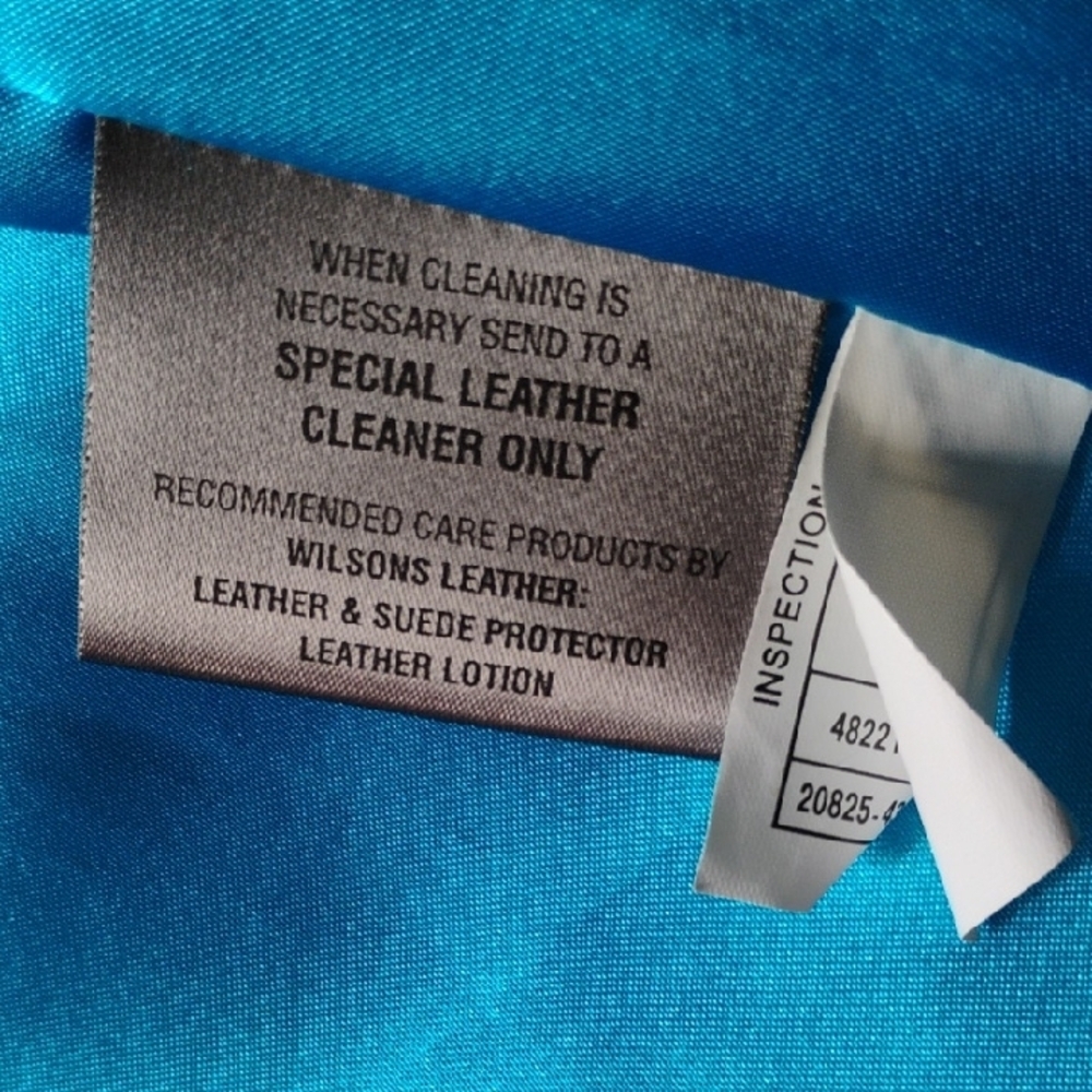 Wilsons Leather Teal Jacket PELLE STUDIO with Floral Accent~NWOT-VINTAGE - Picture 6 of 9